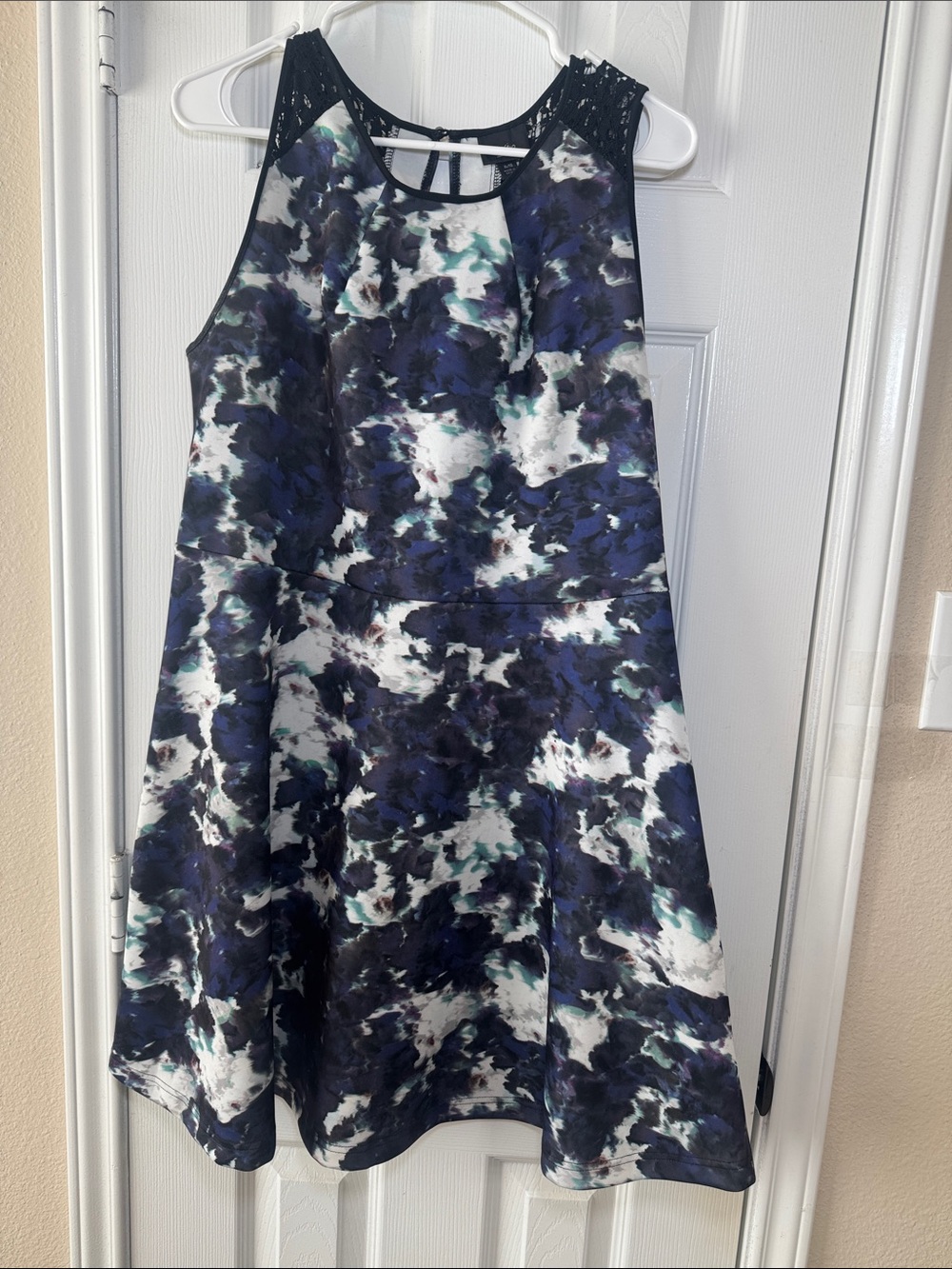 Navy Floral A-Line Mini Dress